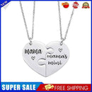 2pcs Adjustable Love Heart Pendant Splice Clavicle Chain Necklace Women Jewelry