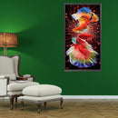 11CT Full Cross Stitch Pair of Koi Counted DIY Needlework Animal Wall Art Crafts