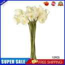 10pcs Calla Bridal Wedding Bouquet  Latex Real Feeling Flower Milk White
