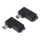 2pcs 90 ° Micro USB Female, Mini USB Male Adapter Connector