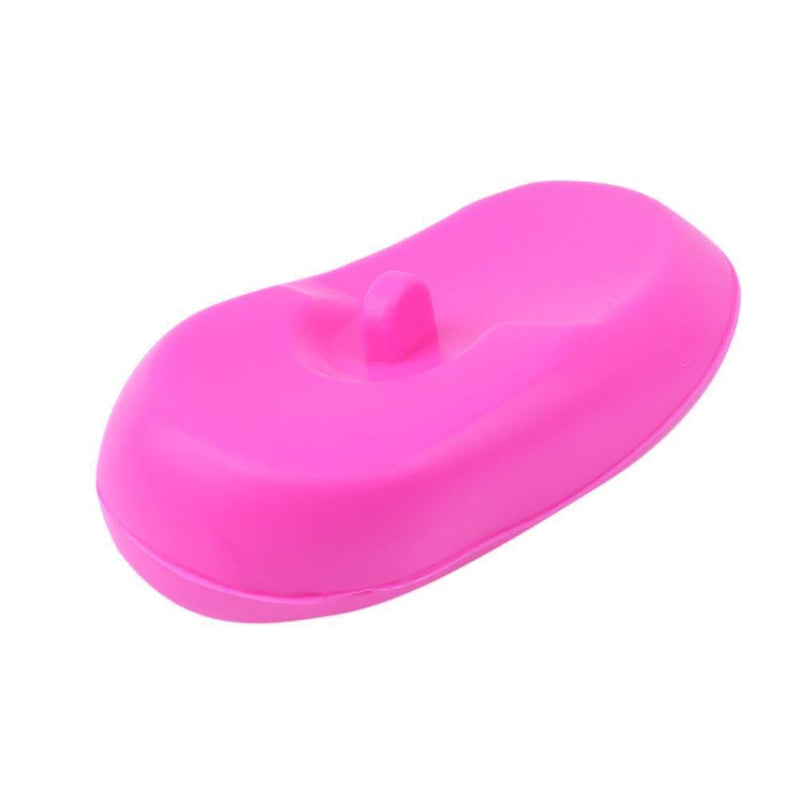 1 Pair Salon Hair Dye Silicone Ear Cover Barber Anti Staining(Rose red)