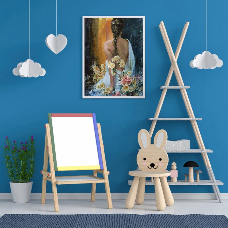Paint By Numbers for Adults Beginner Elegant Girl Back Home Wall Bedroom Deco