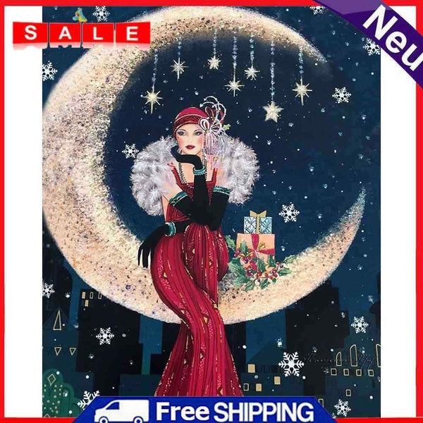 Acrylic Oil Painting By Numbers Moon Women Handmade Digital Picture Home Decor