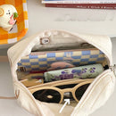 Cotton Toiletry Case Embroidery Cosmetic Bag Bear Make Up Bag Makeup Pouch