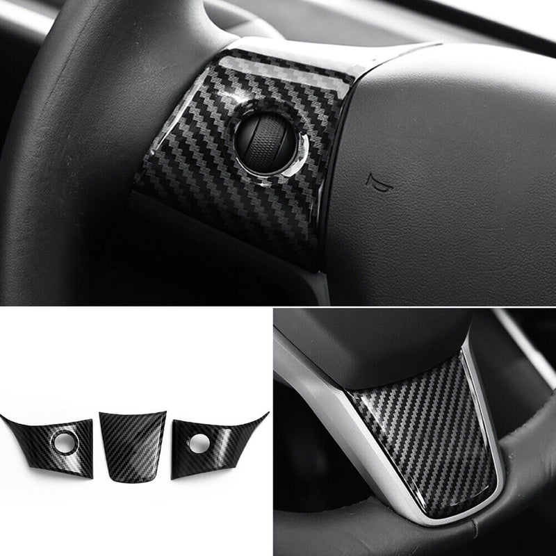 3pcs Steering Wheel Trim Cover for Tesla Model3/Y Car Styling Decoration Newly