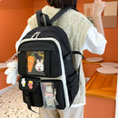 4pcs Canvas Backpack School Bags Set for Teenage Girls Students Female Bookbags