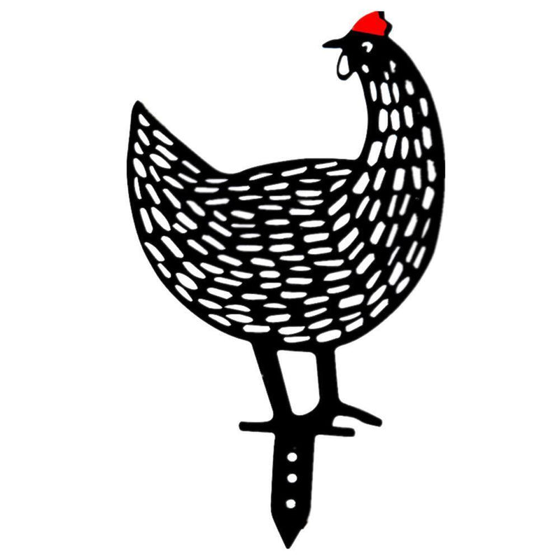 Acrylic Hollow Chicken Ornaments Backyard Lawn Stakes Yard Art Decor (E)