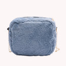 Retro Women Plush Solid Color Messenger Bag Chain Small Handbags (01 Blue)