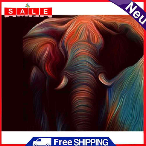 Colorful Elephant Oil Paint by Numbers Hand Painted Frameless Picture Home Decor