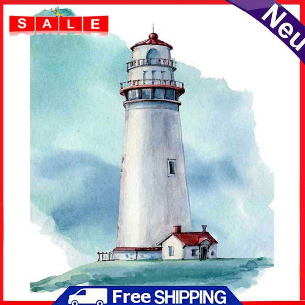 Handmade DIY Hand Painted Paint By Numbers Oil Canvas Pictures Lighthouse Kit