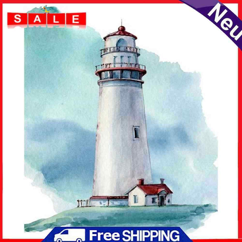 Handmade DIY Hand Painted Paint By Numbers Oil Canvas Pictures Lighthouse Kit