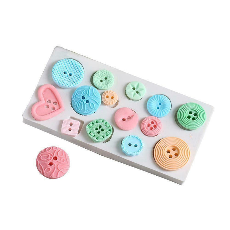 DIY Buttons Silicone Mold Cake Fondant Decor Jelly Chocolate Tool Baking B9H6