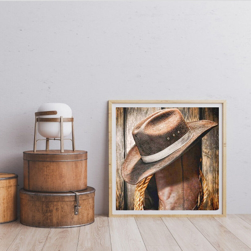 Hand Painted Oil Paint by Numbers DIY Boat Hat Drawing Wall Art Decoration Gift