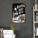 Home Weatherproof Retro Drinks Sign Iron Painting Wall Drawing Templates