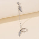 Non Piercing Ear Cuff Wing Earrings Tragus Earrings with Long Chain Tassel