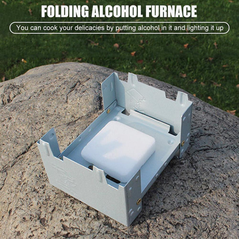 Outdoor Mini Folding Portable Oven Picnic Camping Solid Fuel Alcohol Stove