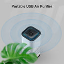 Portable USB Negative Ion Air Purifier w/ Filter Home Odor Remover (White)