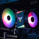 4 Heat Pipes Tower CPU Cooler RGB PWM 4Pin Cooling Fan Radiator for Intel/AMD