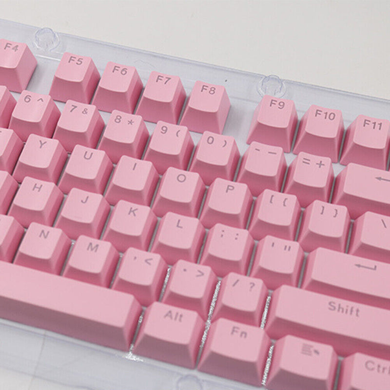 104pcs Universal Mechanical Keyboard Keycaps PC Bakclit Key Cap Set (Pink)