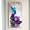 Diamond Painting Butterfly Stacked Rocks Full Round Mosaic Wall Picture 45x85cm