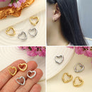 Fashion Small Jewelry Gift Hoop Earrings S925 Studs Heart Shaped Hypoallergenic