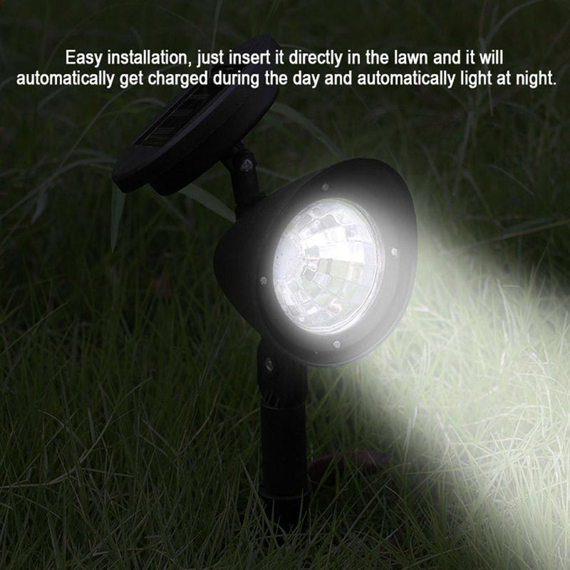2pcs 3LED Solar Power Outdoor Landscape Headlights Lawn Way Garden Lights