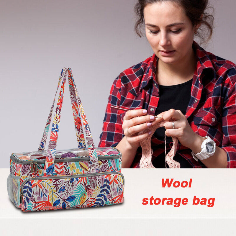 Tote Bag Knitting Needles Sewing Tool Thread Yarn Holder Organizer Handbags