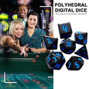 7pcs Multifaceted Digital Dice Set D4 D6 D8 D10 D12 D20 Opaque Polyhedral Dices