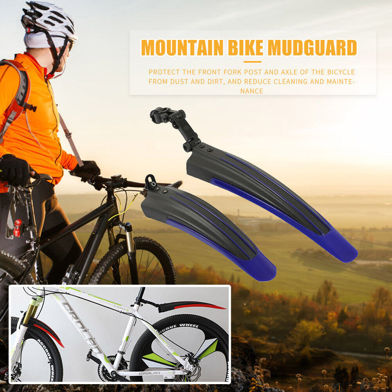 2pcs Mountain Bicycle Splash Fender Guard Bike Rear Front Mudguard (Purple)