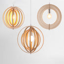 Base Roating Adjustable Shape Chandelier LED Wooden Ceiling Hanging Light Round