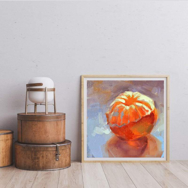 Oil Paint By Numbers Orange Frameless Picture Craft Kit for Home Living Room