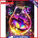 5D DIY Full Drill Round Shape Butterfly Bulb Rhinestone Diamond Drawing for Home