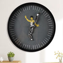 Decorations Black Personality Kung Fu Wall Clock Chinese Round Clock Bruce Lee