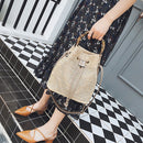 Beach Straw Woven Shoulder Bag Bamboo Handheld Crossbody Bucket Women Handbags