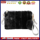 Women Clutch Fur Plush Bag Casual Handbag Purse Winter Crossbody Bag(Black)
