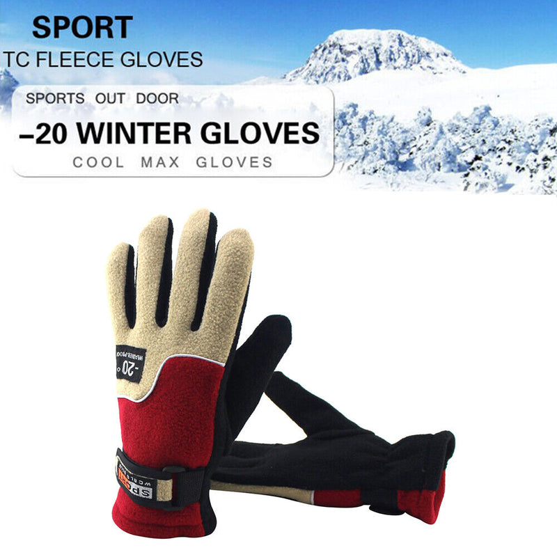 1 Pair Bicycle Motorcycle Cycling Full Finger Fleece Gloves Anti-Freeze Glove