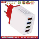 Portable 4 Ports USB Color Travel Charger Fast Charging Charger EU Plug Adapter