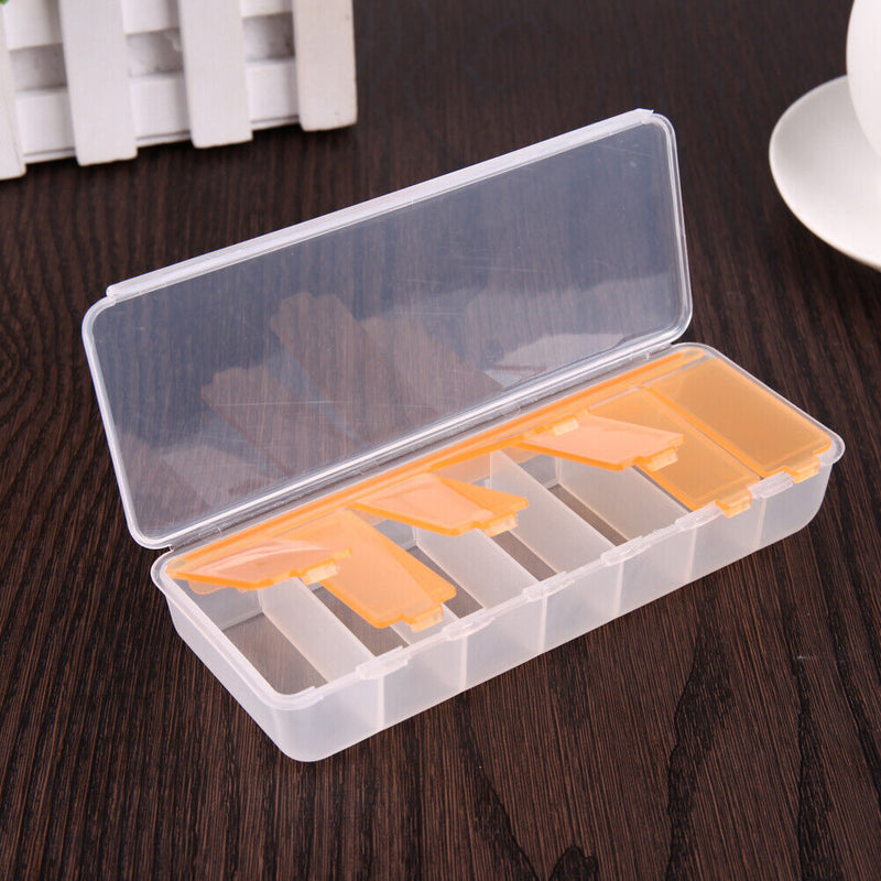 Large Travel Pill Cases Portable 7-Day Medicine Box Tablet Container(Orange
