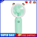 Mini Portable Fan USB Rechargeable Night Light Handheld Fan 3-Speed (Blue)