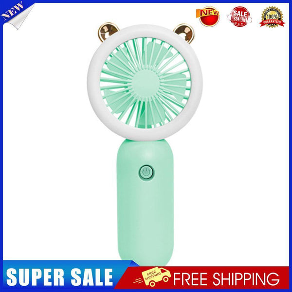Mini Portable Fan USB Rechargeable Night Light Handheld Fan 3-Speed (Blue)