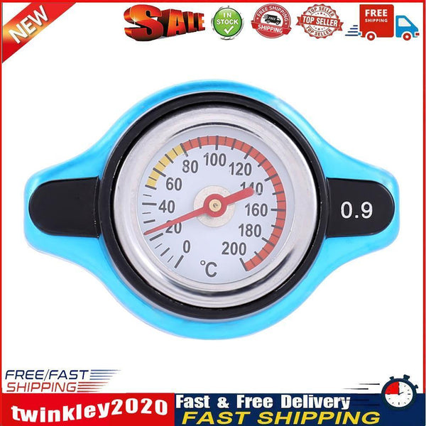 Small Head Car Radiator Cap Water Temp Meter Thermostatic Gauge (0.9Bar) Newly