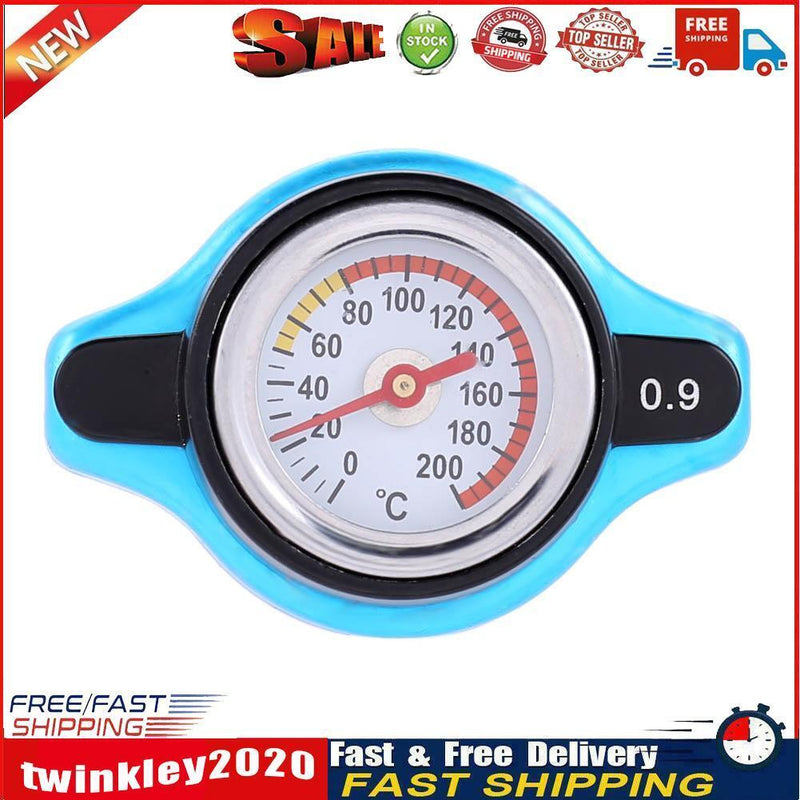 Small Head Car Radiator Cap Water Temp Meter Thermostatic Gauge (0.9Bar) Newly