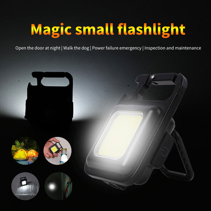 Mini Portable Flashlight 500 Lumens COB Bright Rechargeable Keychain Lights