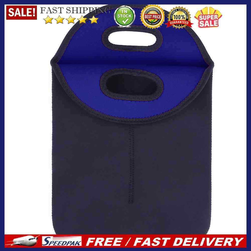 2 BottlesNeoprene Cooler Wine-bottle Bag Protective Cover (Blue+Black)