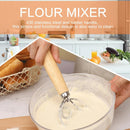 Oak Flour Dough Mixer Stainless Steel Egg Beater Flour Coil Mixer Whisk Stick#