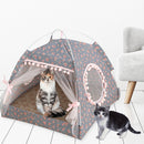 Dog Bed Cat Tent House Mat Puppy Kennel Cushion Pet Pad Supply (Grey M) Newly