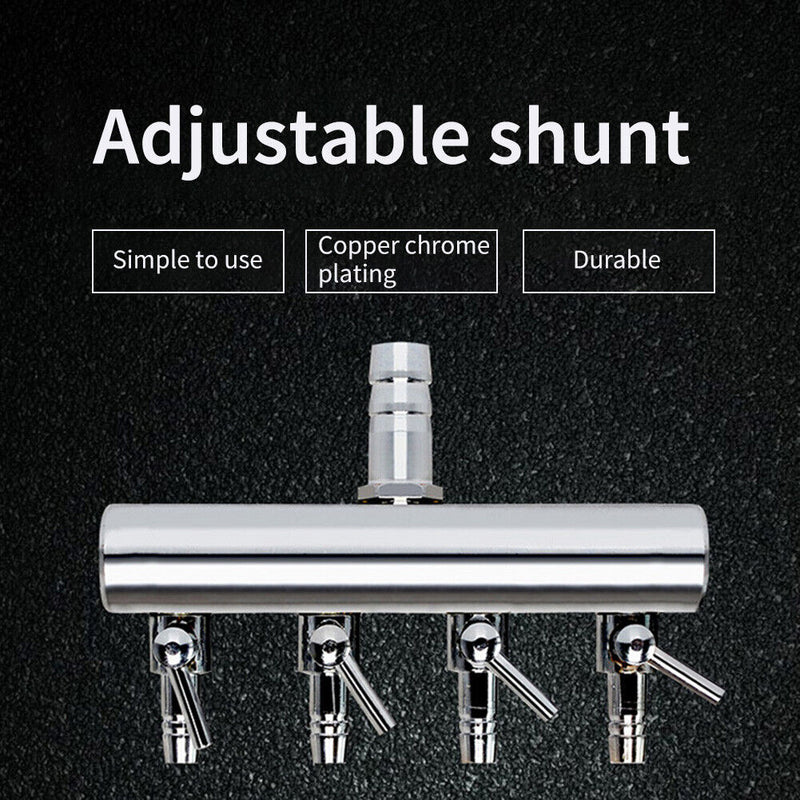 Stainless Steel Flow Splitter Distributor Aquarium Fish Tank Oxygen Inlet Pump