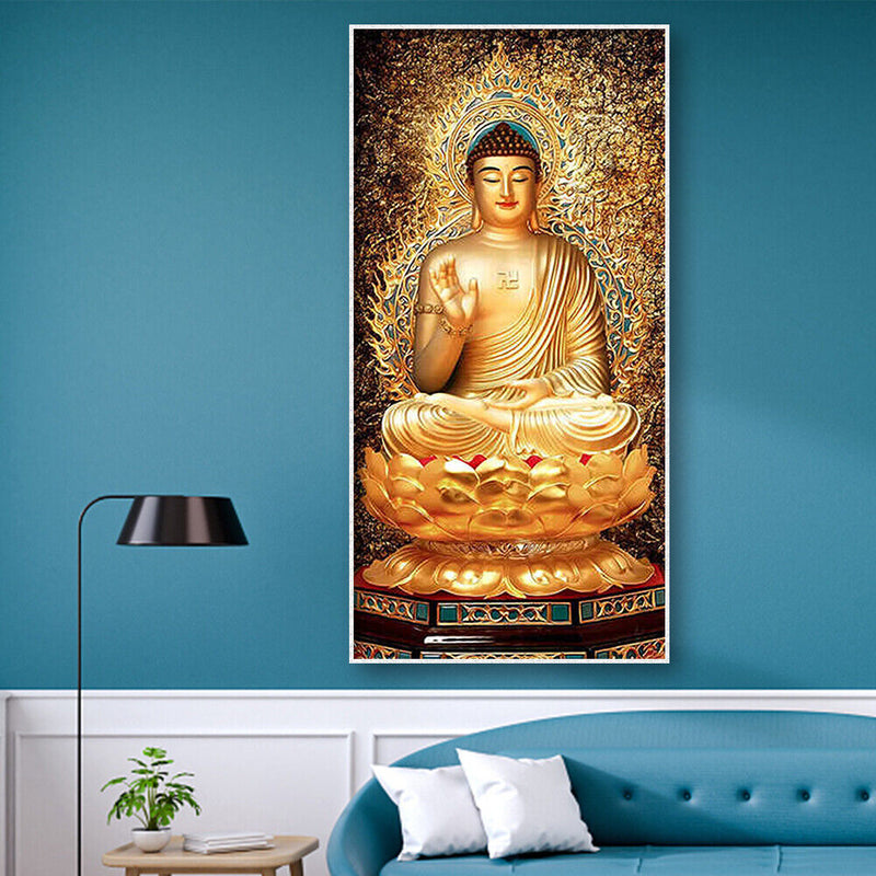 Rhinestone Diamond Painting 5D Full Round Drill DIY Buddha Picture Poster D