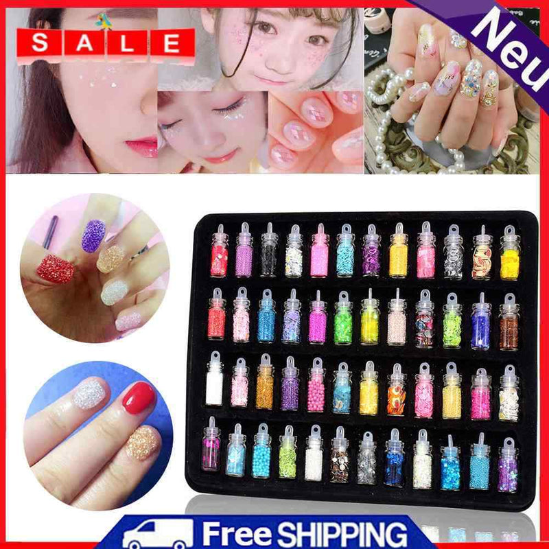 Nail Glitter Powder Nail Art Gel Polishing Culture Manicure Kit Colorful Sequins