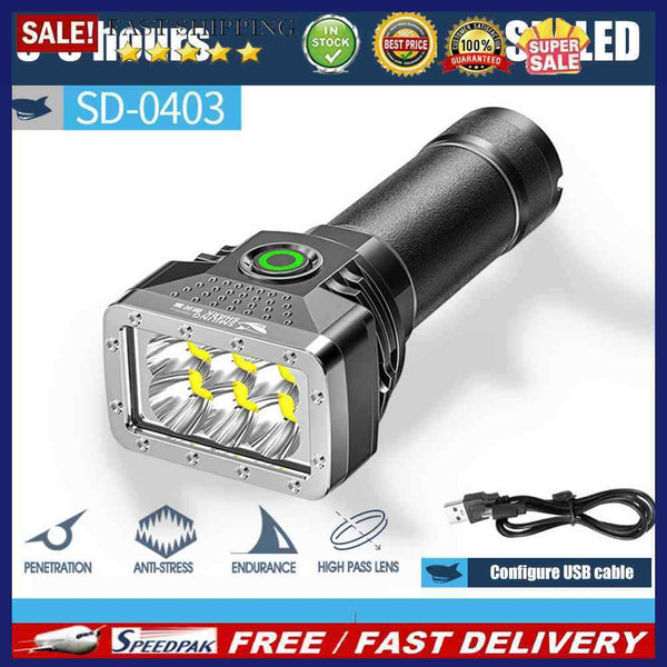 6 LEDs Flashlight Aluminum Alloy Flash Light Torch for Outdoor Working Adventure
